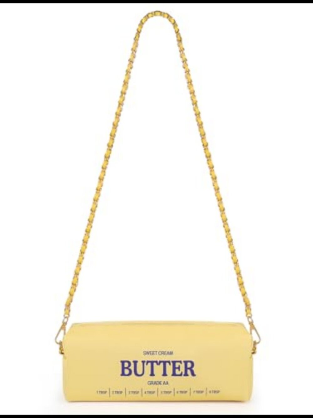 Butter Stick PU Leather Crossbody Bag Gold Chain Strap